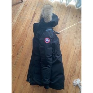 Authentic Canada Goose Black Parka Coat XS w Fur